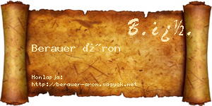 Berauer Áron névjegykártya